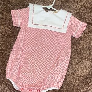 The Beaufort Bonnet Company Red Baby Romper